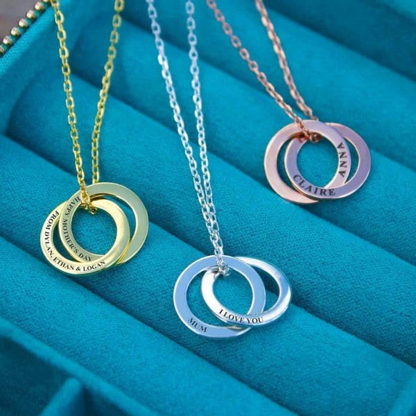 Mother's Day Sterling Silver Personalised Ring Necklace - MYLEE London