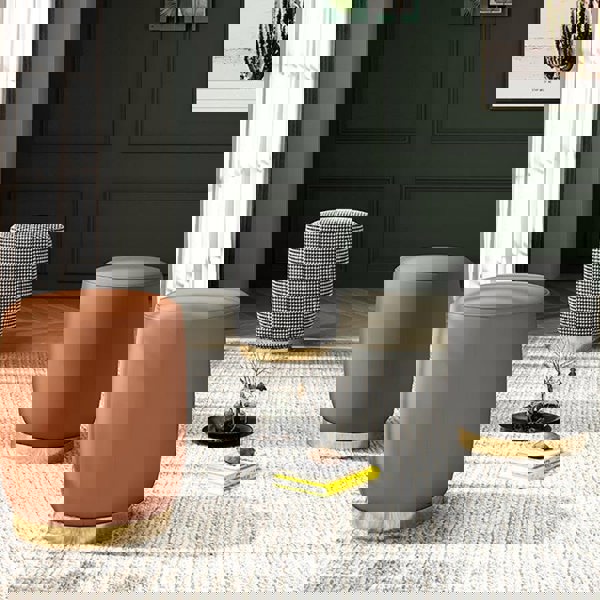 N89 Round Stool, Leather/ Velvet-Weilai Concept-Weilai Concept