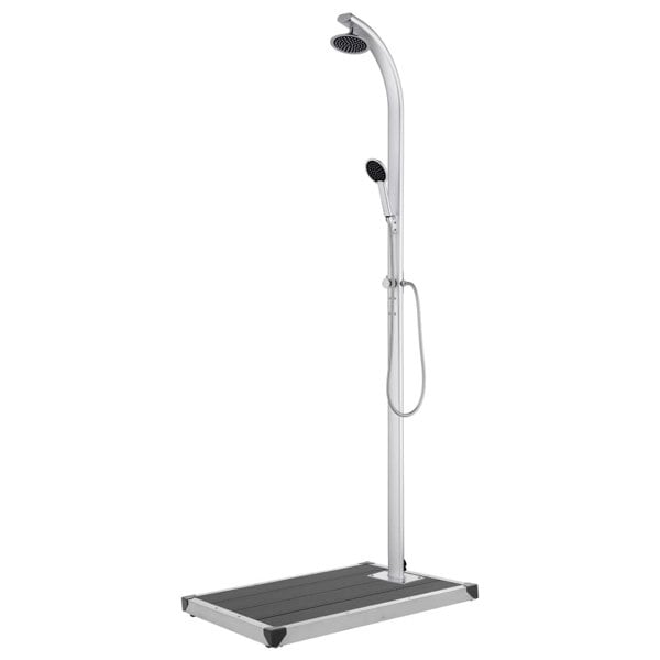 Berkfield Garden Shower with Grey Base 220 cm Aluminium