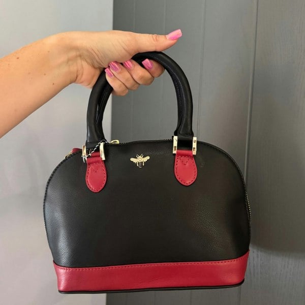 Mala Leather Mason Bee Zip Round Leather Multiway Grab Shoulder Bag