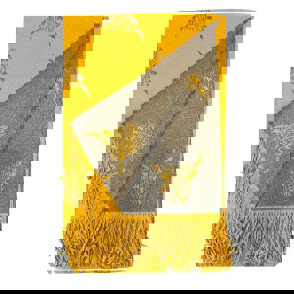 Love EMVY Highland Cow Scarf – Reversible Cashmere Blend Winter Wrap with Tassel Edge