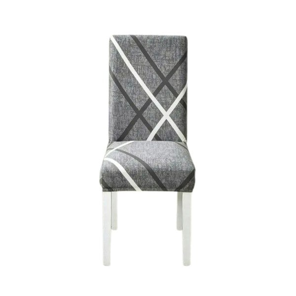 Anyhouz Anyseat Chair Cover Gray Cross Hatch Design Elastic Slipcover Dining Decor