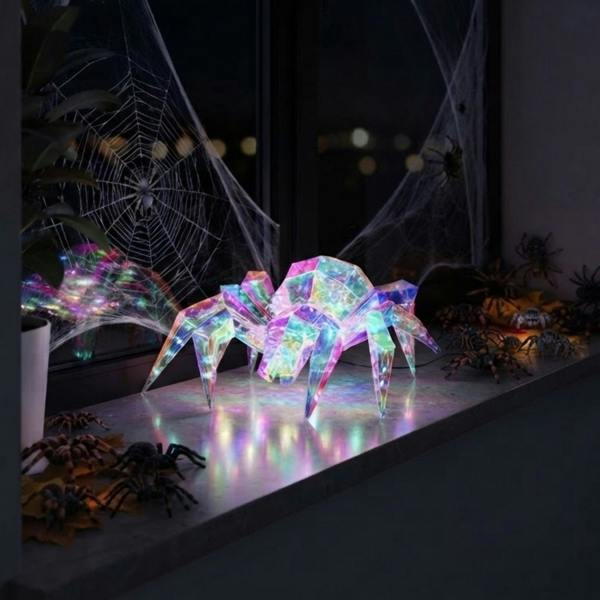 Garden Greatness Illuminated Crystal Spider Decoration