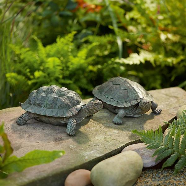 Museum Selection Pair of Tortoise Ornaments - 7.5 x 16 x 22cm