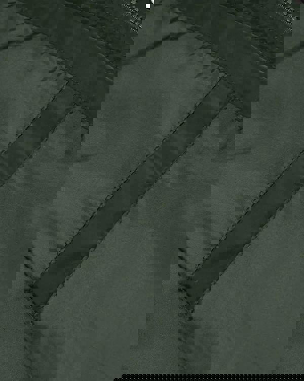 Lambretta Heaton Mens Shower-Resistant Mod Ska Hooded Lightweight Jacket Coat, close-up of green fabric pocket and zipper details.