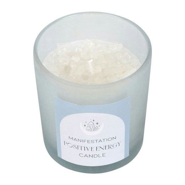 Something Different Positive Energy White Sage Crystal Chips Scented Candle - Blue/Frosted