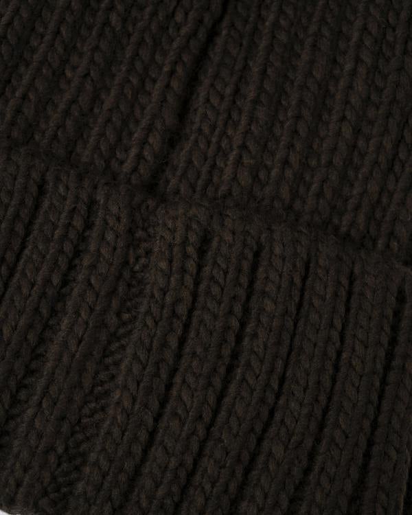 texture detail of a Napapijri Semiury 5 Bobble Hat in Brown WT3