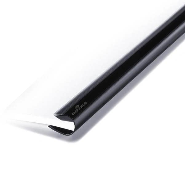 Durable SPINE BAR 60 Sheet Binding Bar for Unpunched Docs | 10 Pack | A4 Clear