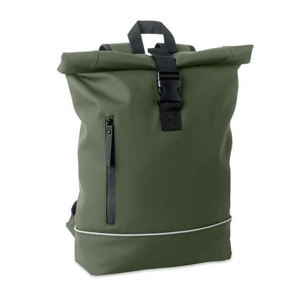 MidOcean Laptosa Roll Top PU Laptop Backpack - Dark Green - 