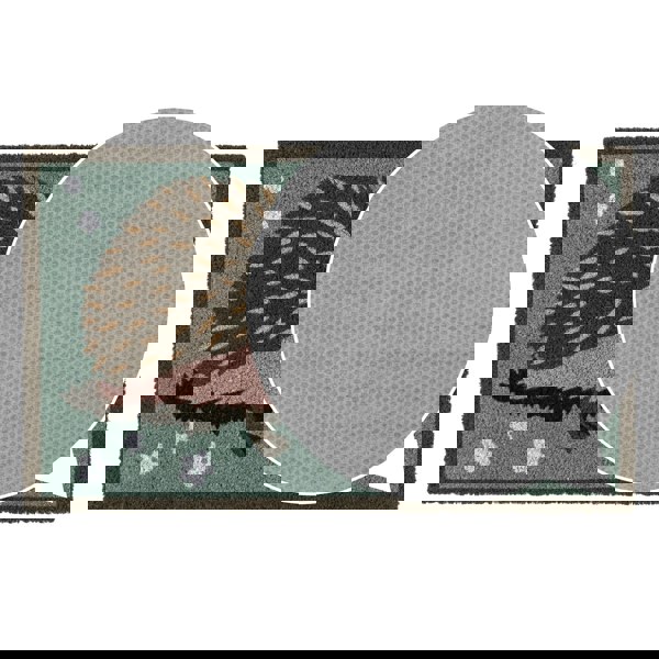 JVL Eco-Friendly Latex Backed Coir Entrance Doormat, 45x75cm - Hedgehog