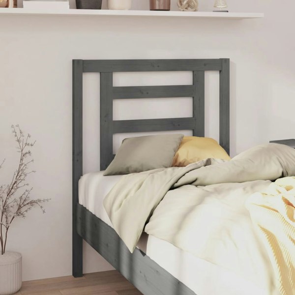 Berkfield Bed Headboard Grey 81x4x100 cm Solid Wood Pine