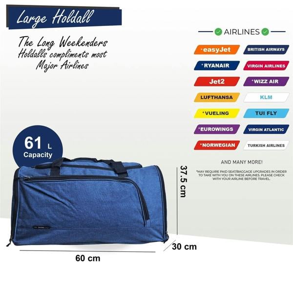 Infinity Luggage Extra Large Duffel Weekend Holdall Carry-On Cabin Bag Gym Sports Travel Bag