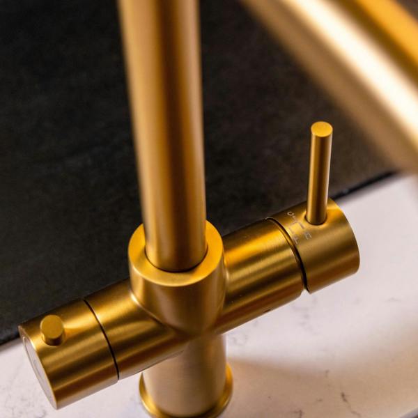 Flode Kyld 4 in 1 Instant Boiling & Cold Water Tap with Filtered Chilled Water |  Brushed Gold Finish