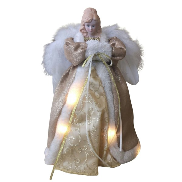 Samuel Alexander 30cm Premier Gold Angel Lit Tree Topper With Warm White LEDs