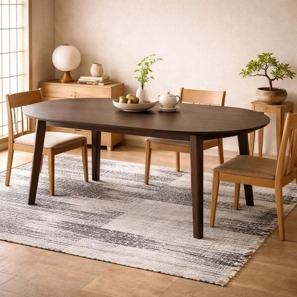 Wyld Haus Jyvaskyla 120cm Dark Oak Wood Round Extendable Dining Table