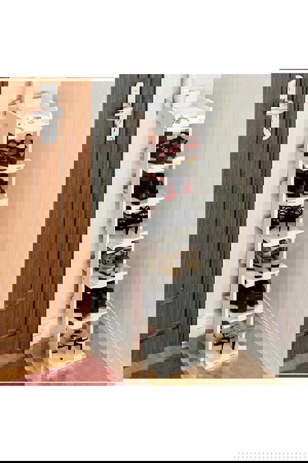 Living and Home 7 Tiers Shoe Rack Organizer Storage Stand Shelf Space Saving - White