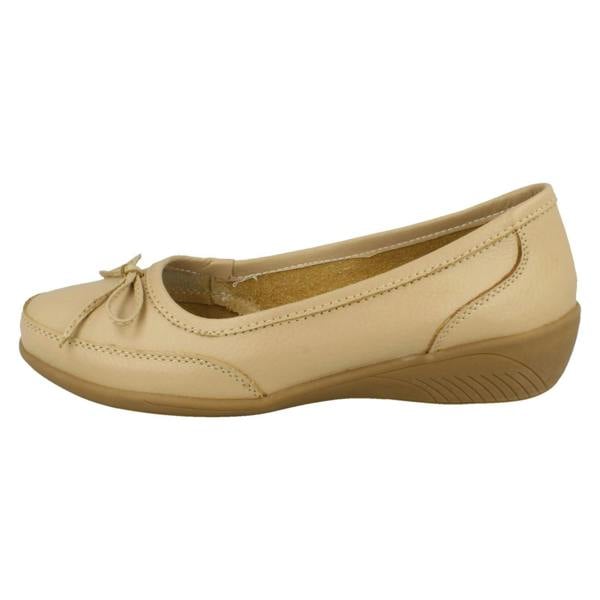 Eaze Ladies Eaze Flat Bow Vamp Casual Slip On Ballerina
