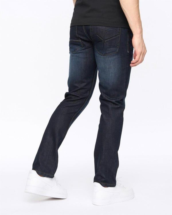 Crosshatch New Embossed Techno Denim Jeans Dark Wash