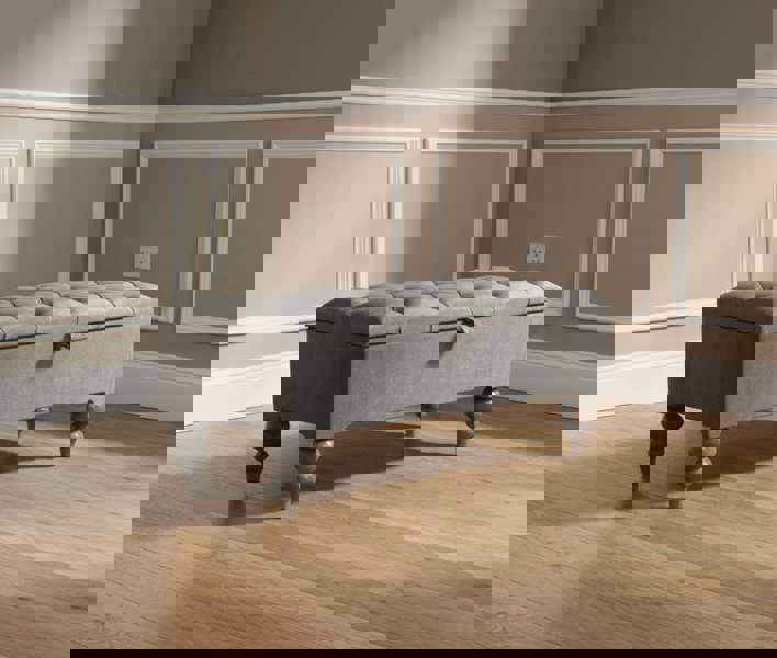 Dark Grey Ottoman Coffee Table Storage Bench | Dark Grey Pouffe - ISTOOLS