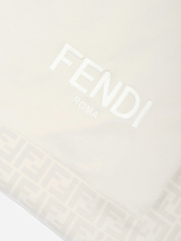Fendi Kids Fendi Baby Logo Blanket in Beige