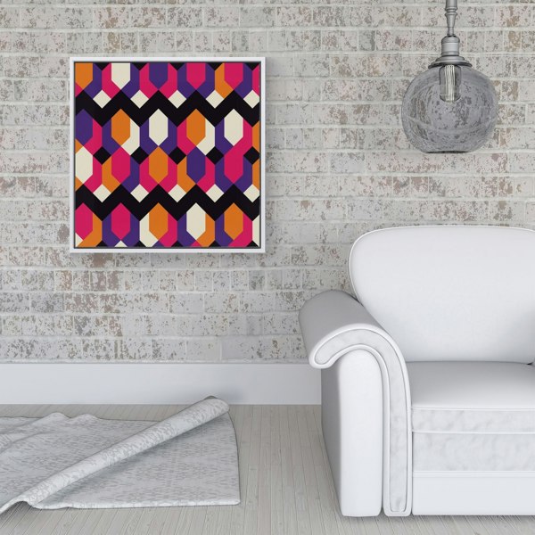 Warren Reed Coloured Abstract Pattern Framed Canvas