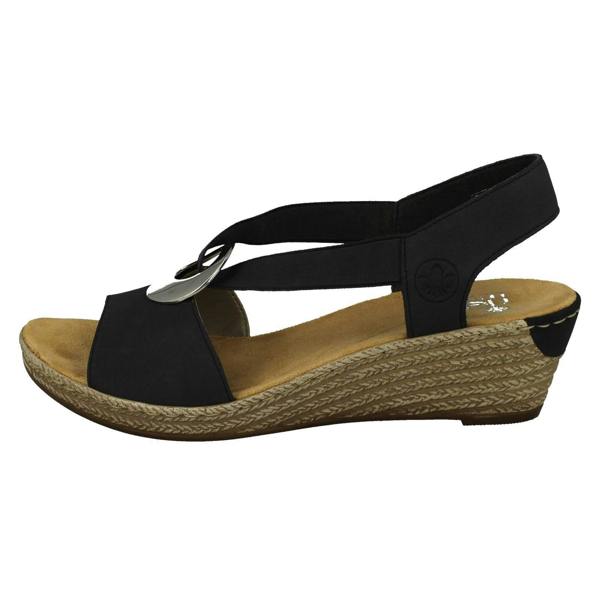 Rieker Ladies Rieker Wedge Heeled Sandals 624H6