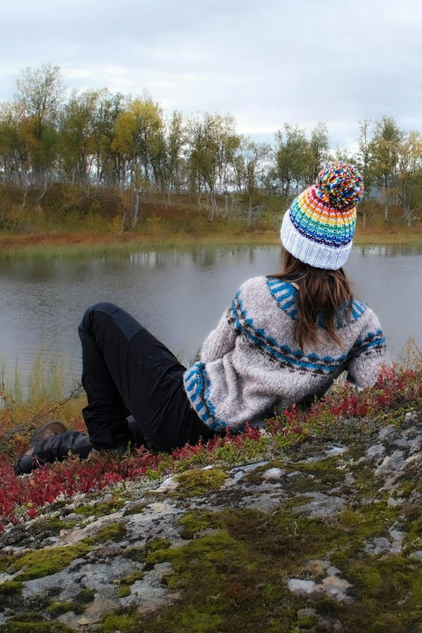 SuperBobble Reflective Beanie Bobble Hat - Glacier Rainbow