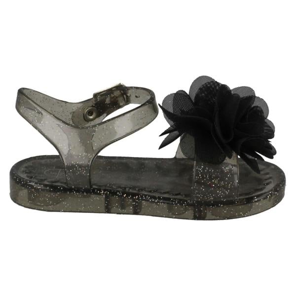 Spot On Girls Spot On Flat Jelly Flower Trim Mule