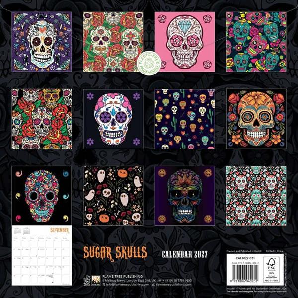 Sugar Skulls Calendar 2027, Wall Calendars, Month To View, Art, Gift