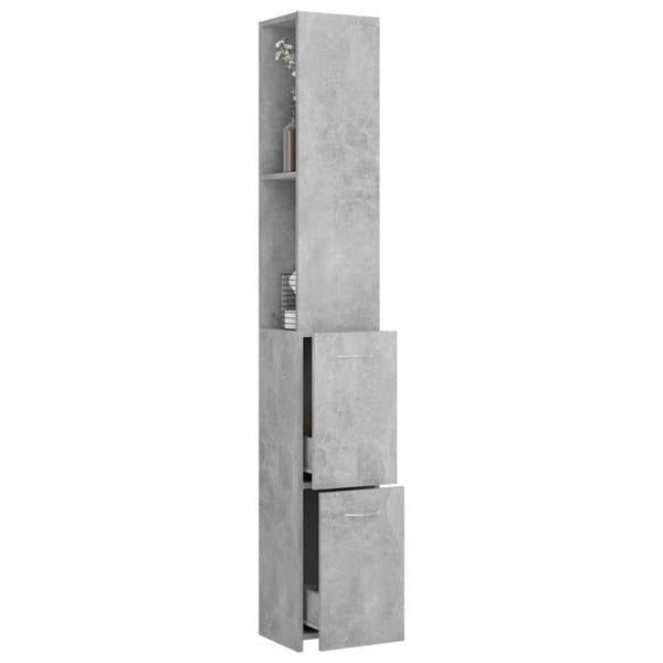 Berkfield Bathroom Cabinet Concrete Grey 25x26.5x170 cm Engineered Wood