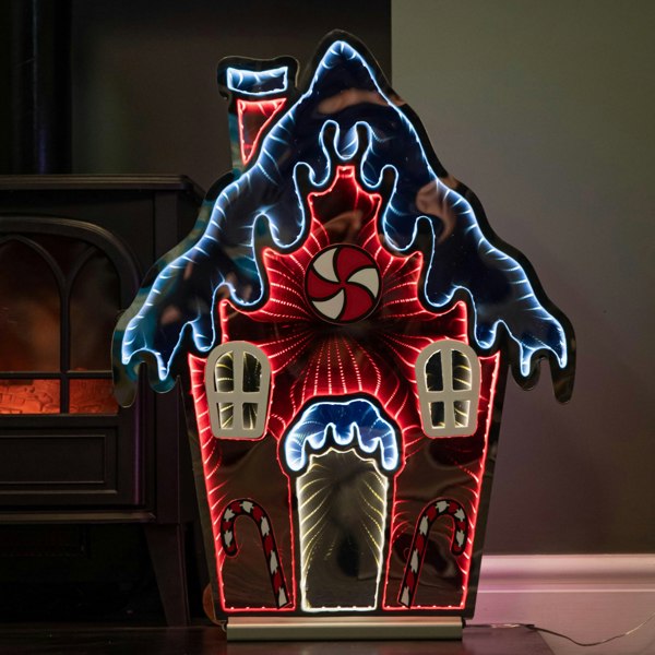 Samuel Alexander 66cm Light up Gingerbread House Christmas Decoration with Red and White LEDs
