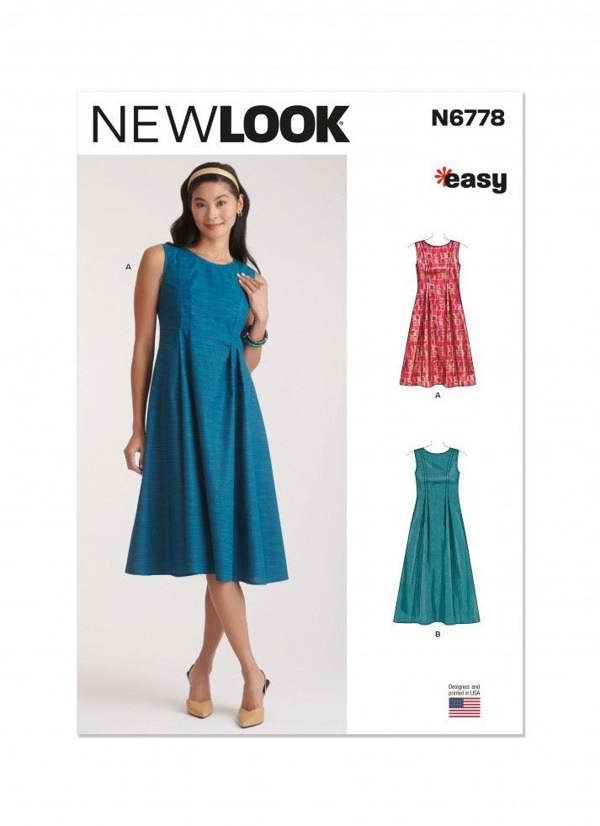 New Look Sewing Pattern 6778, Dresses for Women, A (10-12-14-16-18-20-22) - Easy