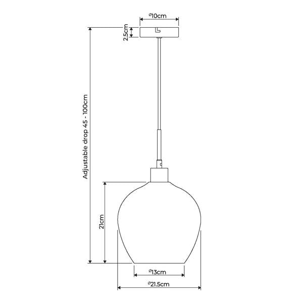 Pagazzi Lighting Zula 1-Light Champagne Pendant