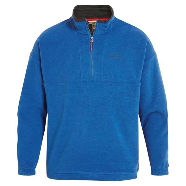 Craghoppers Mens Esk Colour Block Melange Half Zip Fleece Top - Fresh Blue - 