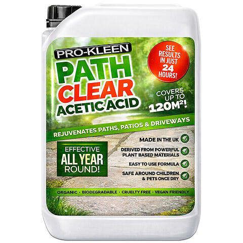 ProKleen Pro-Kleen Path Cleaner Acetic Concentrated 30% - Glyphosate Free - See Results In Hours, Double Strength