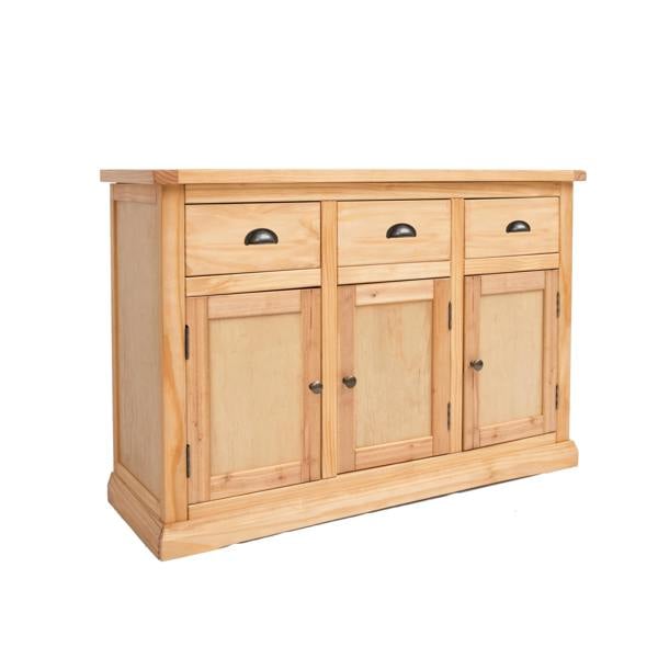 Lucca Waxed 3 Drawer 3 Door Sideboard Brass Cup Handle