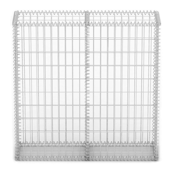 Berkfield Gabion Basket with Lids Galvanised Wire 100 x 100 x 30 cm