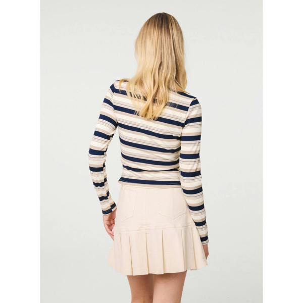 Pink Vanilla Button Front Stripe Top