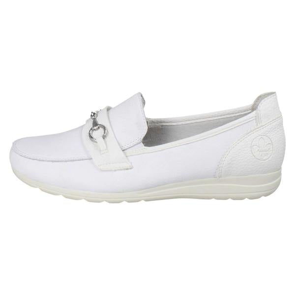 Rieker Womens Casual Flat Loafer Style Slip On Shoes With Chain Detailing L9355