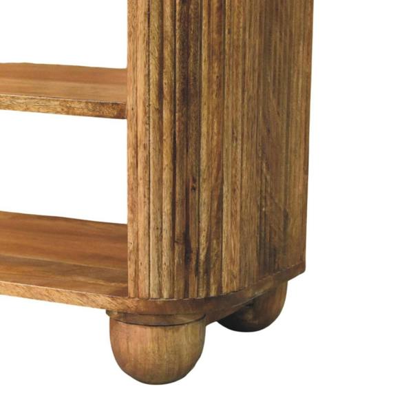 Artisan Furniture Solid Wood Beaumont Marble Shoe Bench, 2 Shelves, Brown