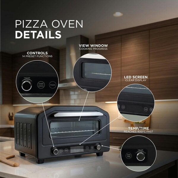 DMD Collective Electric Pizza Oven & Air Fryer Combo 17L – 400°C Indoor Countertop Oven, Fits 12" Pizza