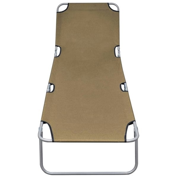 Berkfield Foldable Sunlounger with Adjustable Backrest Taupe