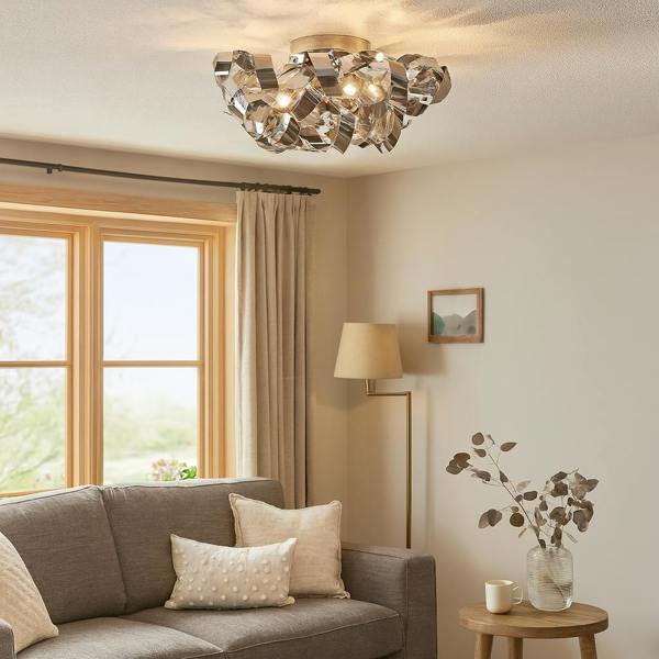 Pagazzi Lighting Lyndsay 3 Light Semi Flush Ceiling Light Chrome