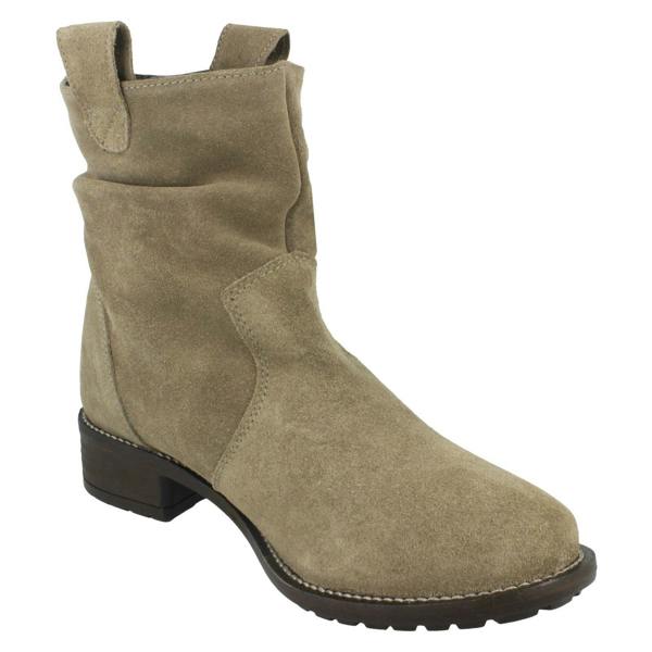 Leather Collection Ladies Leather Collection Mid Heel Slouch Boots