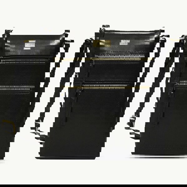 Assots London 'CORI' Black Polished VT Real Leather Crossbody Bag