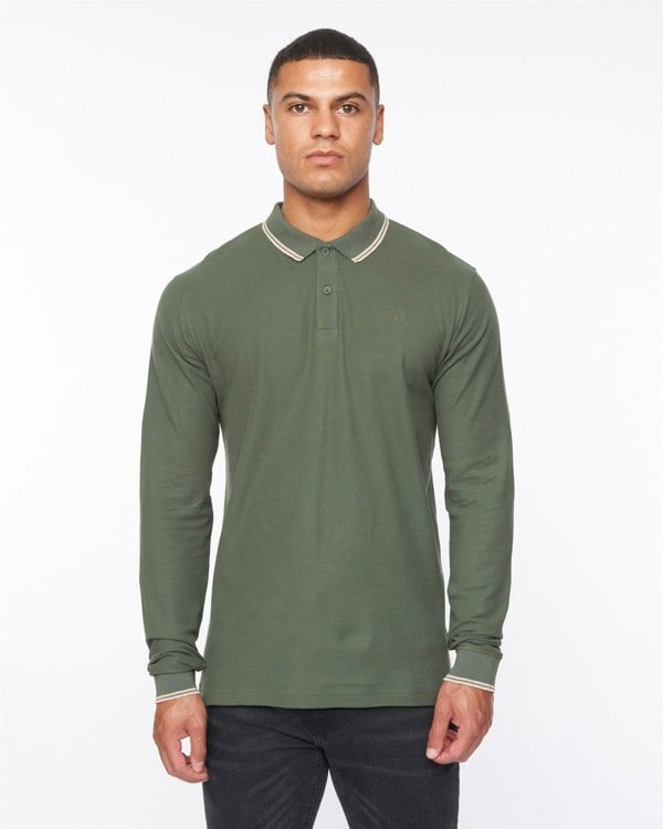 Duck and Cover Roxberry Long Sleeve Polo Forest Green