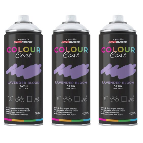 Colour Coat 3X Lavender Bloom RAL 4005 Satin Spray Paint 400ml