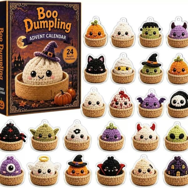 Obasyhig Hand-Knitted-Style Christmas Advent calendar - Halloween -A
