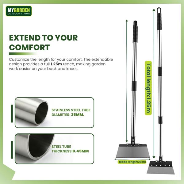 My Garden Outdoor Living My Garden Scraper Extendable up to 125cm - Moss Scraper with Adjustable Stainless Steel Handle & Sharp Steel Blade