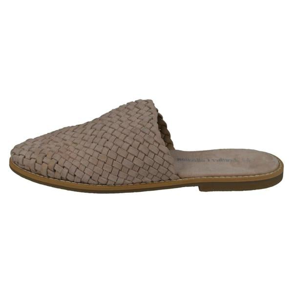 Leather Collection Ladies Leather Collection Weave Vamp Mules